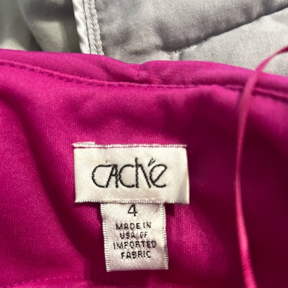 ⭐️ CACHE PURPLE PINK SLEEVELESS EMPIRE WAIST BUBBLE HEM COCKTAIL PARTY DRESS - Picture 6 of 9